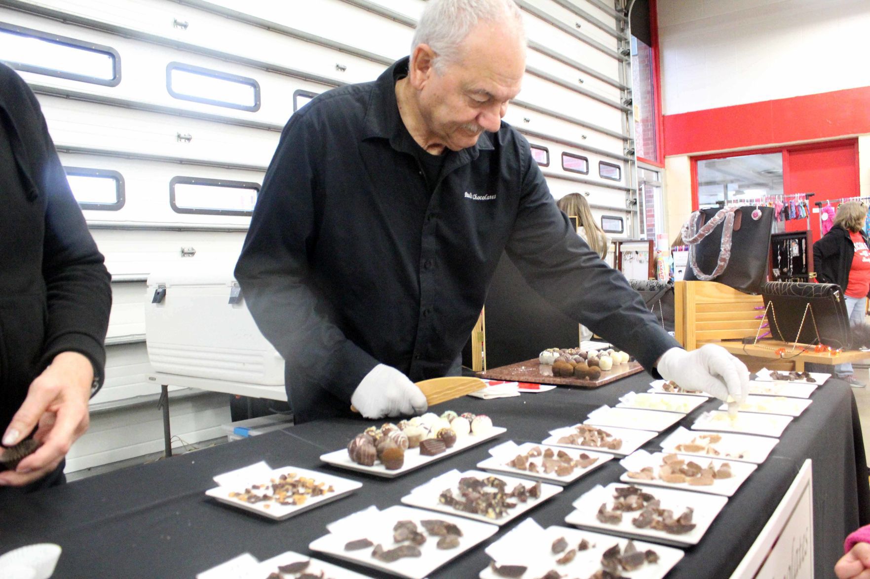 Paul assembles chocolate samples